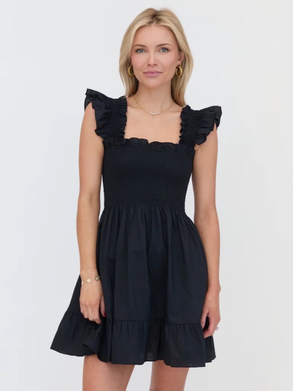 Hill House Black Poplin Elizabeth Nap Dress - Size S - Picture 2 of 7
